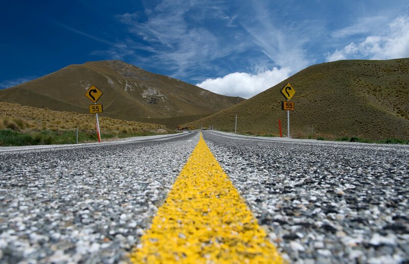 Road with Yellow Line