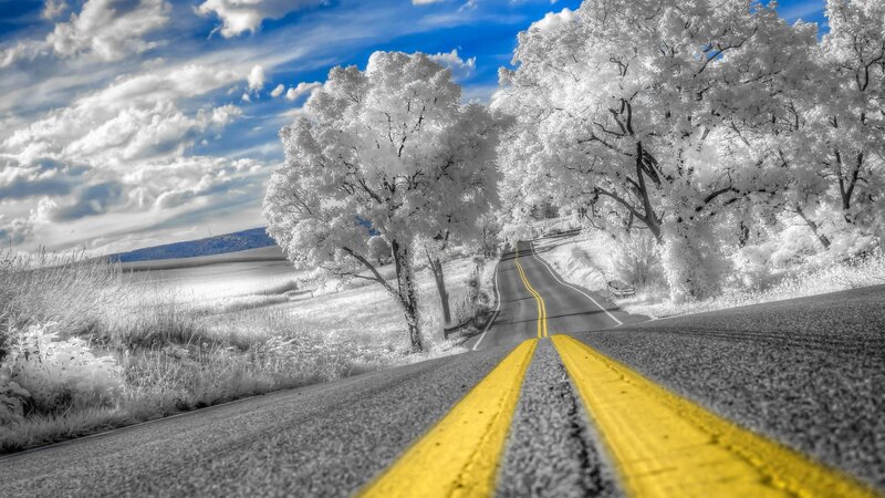 Road with Yellow Lines — Serene