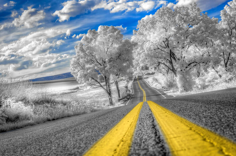 Road with Yellow Lines