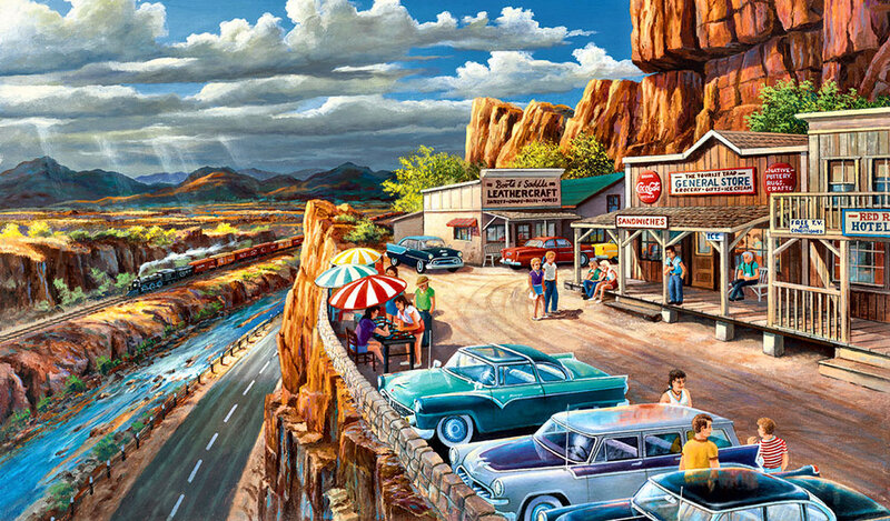 Roadside Town in Canyon