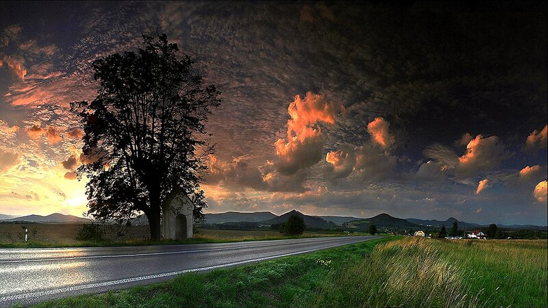 Roadside Tree and Chapel
