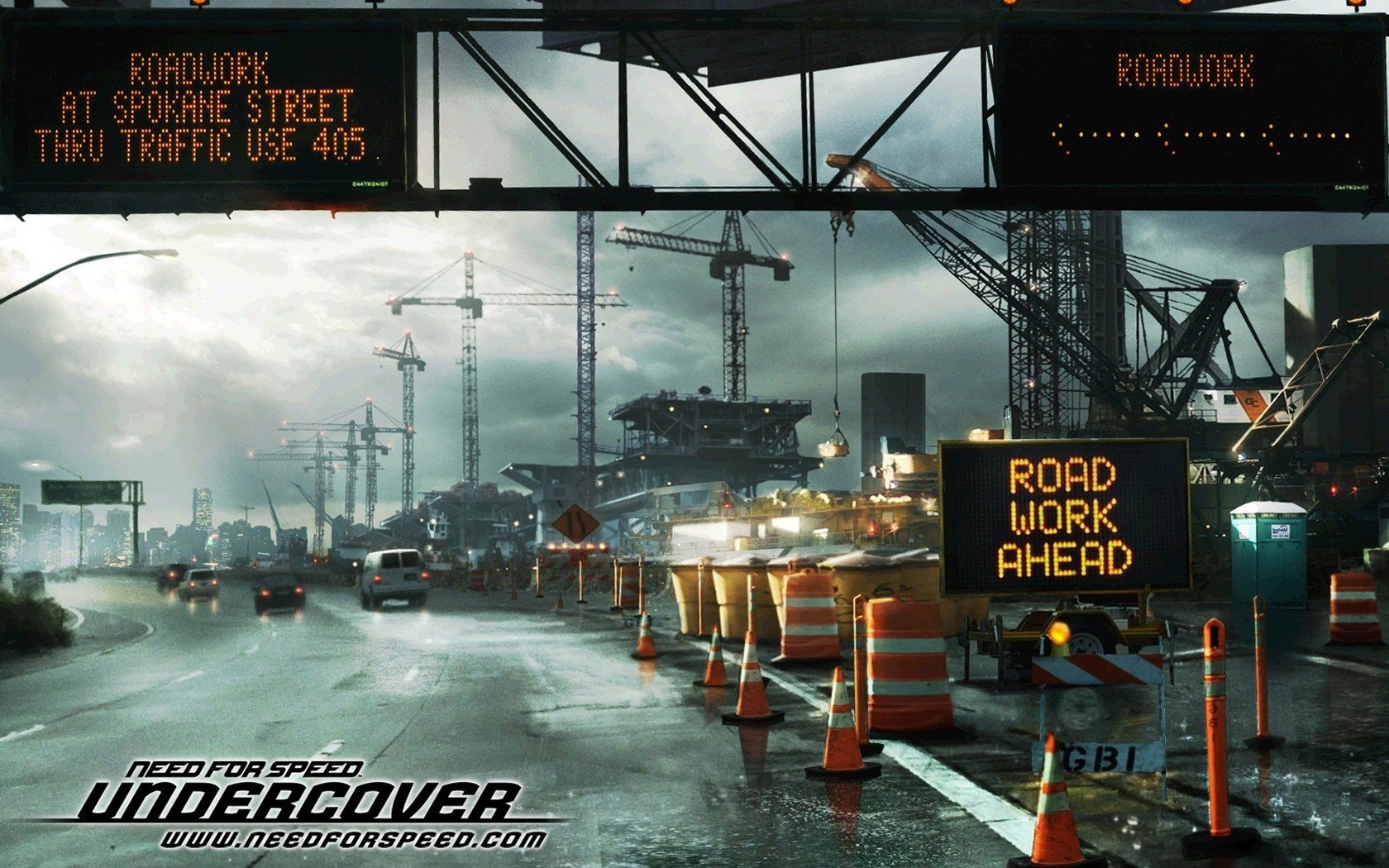 Roadwork in a city
