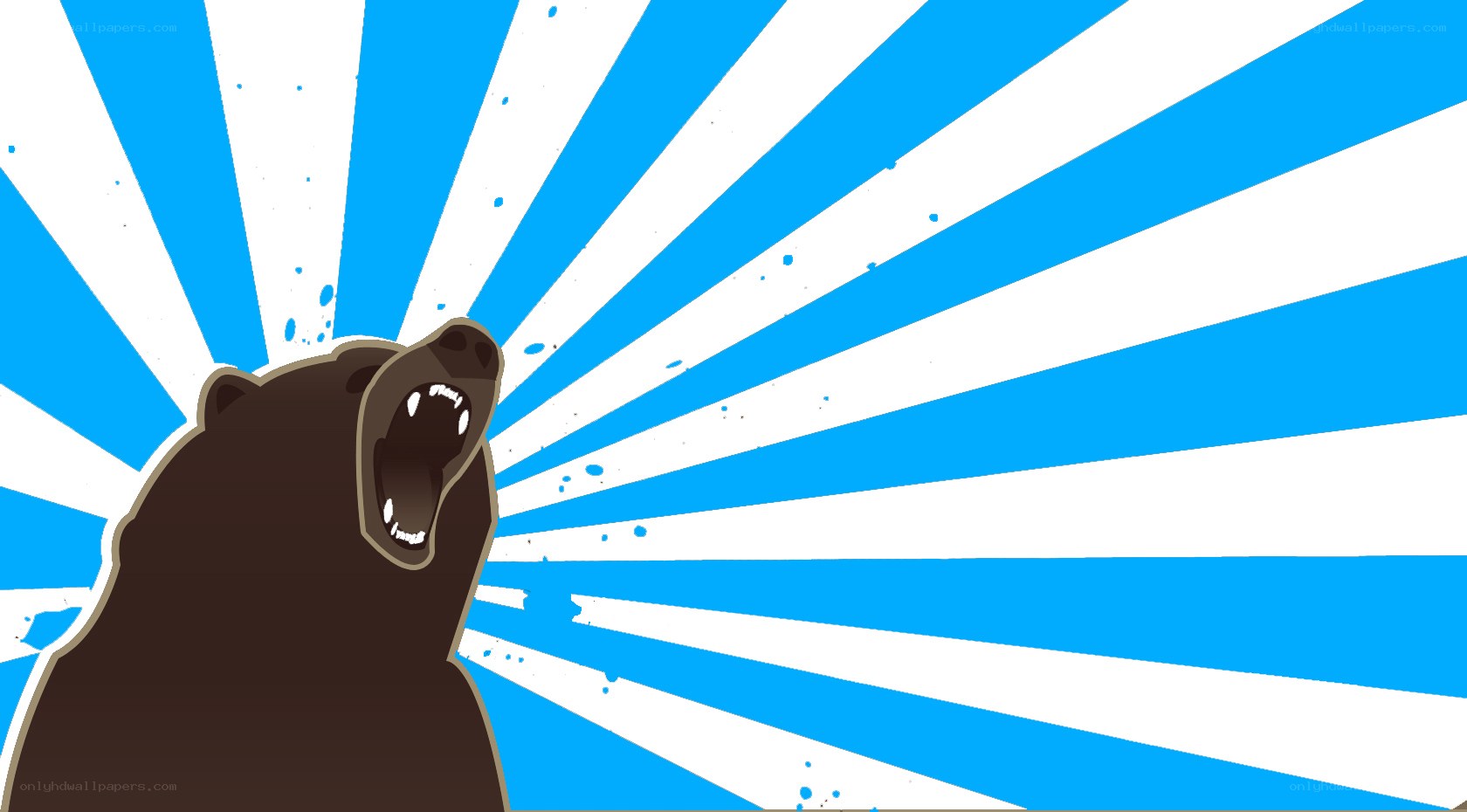 roaring bear on blue background
