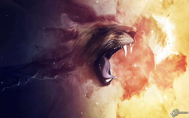 Roaring Lion Head — Yellow, Dramatic