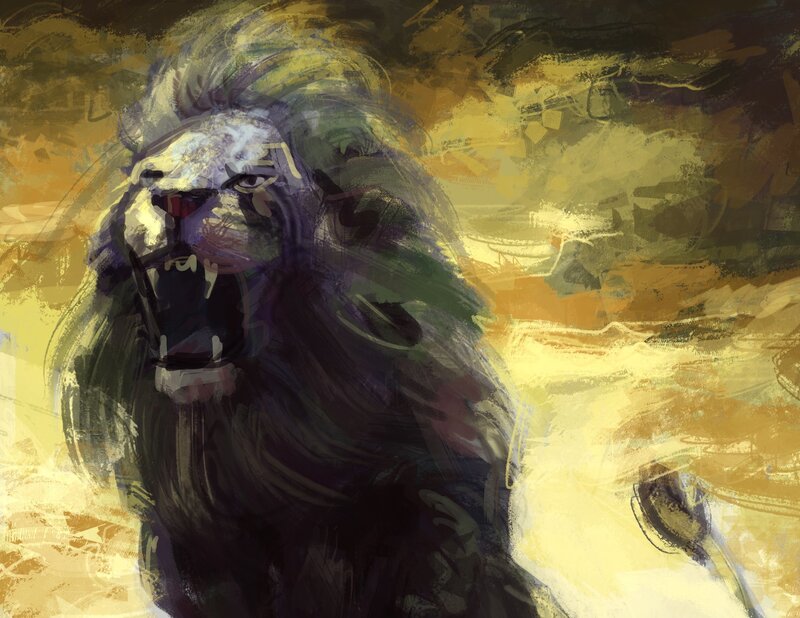Roaring Lion — Yellow, Dramatic