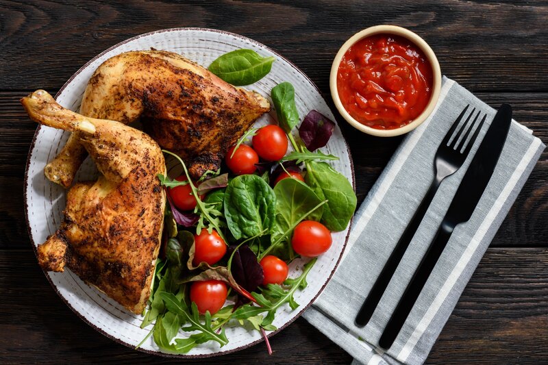Roasted Chicken and Salad