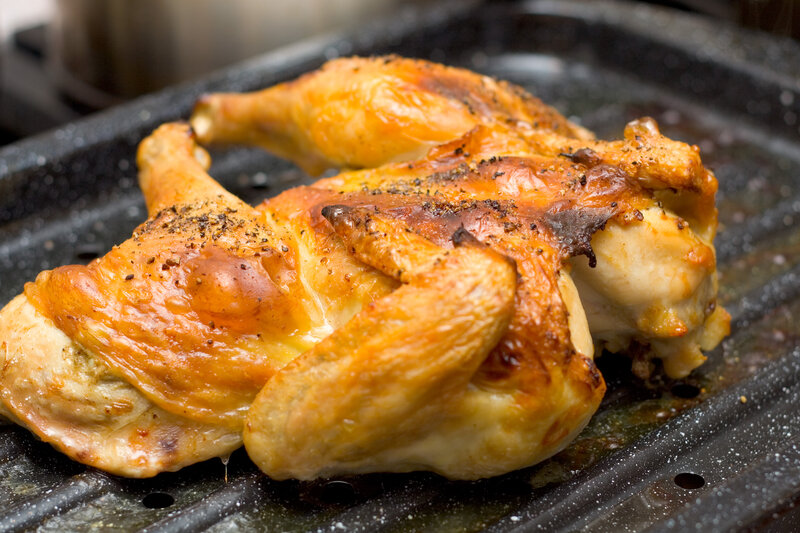 Roasted Chicken on Grill — Golden