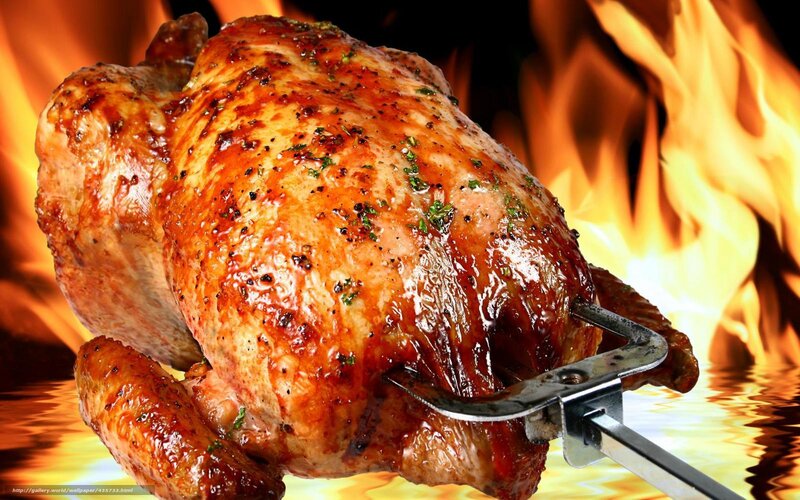 Roasted Chicken on Spit