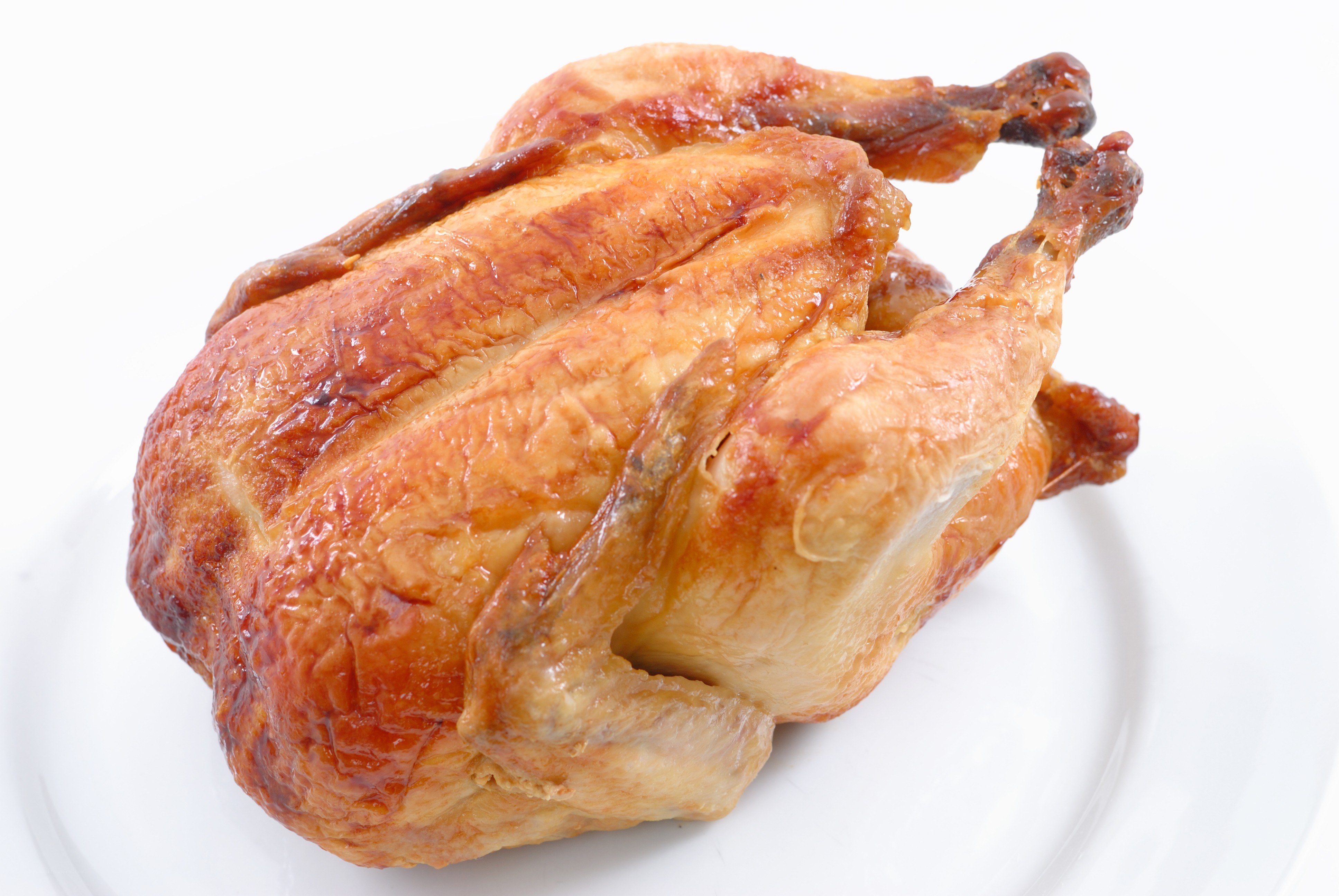 roasted chicken on white plate