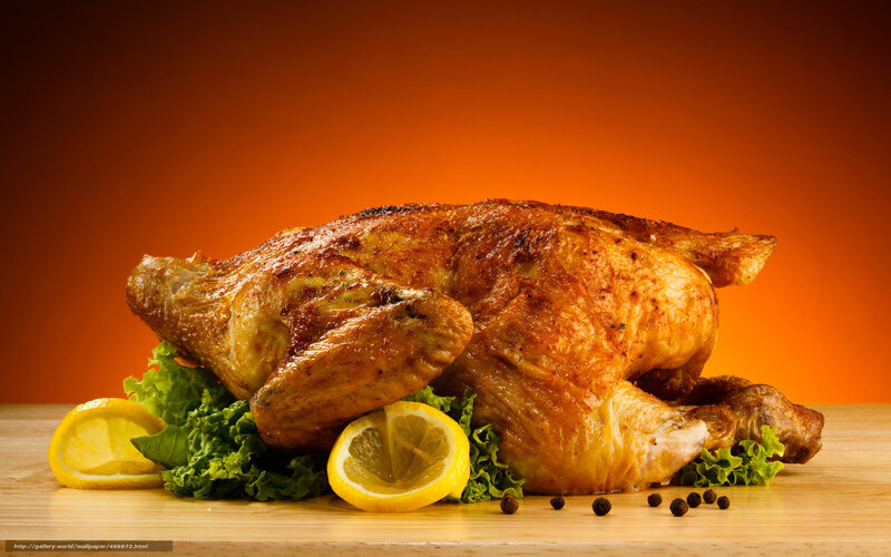 Roasted Chicken on Wood — Orange