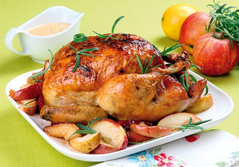 Roasted Chicken with Apples — Green