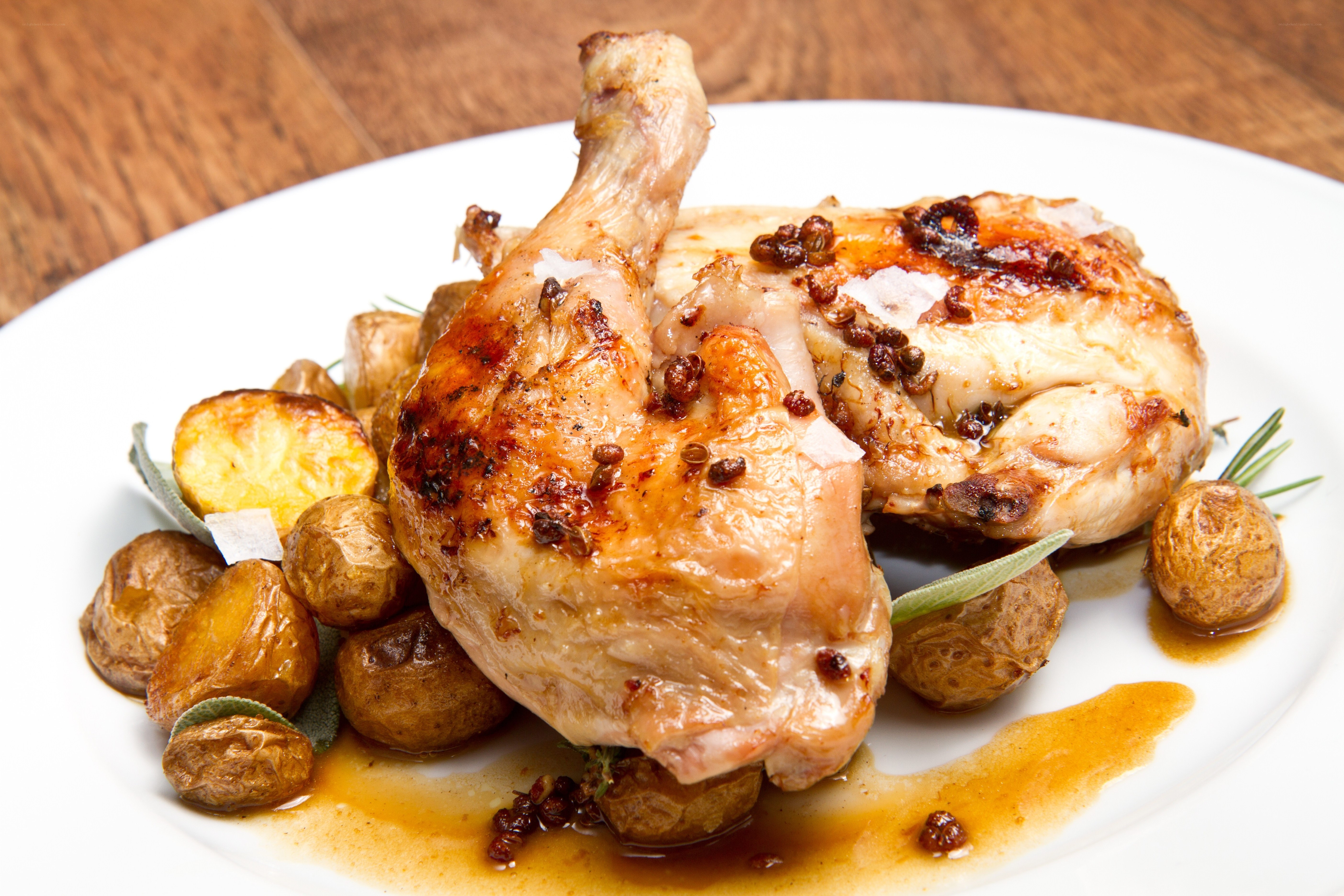 Roasted chicken with potatoes
