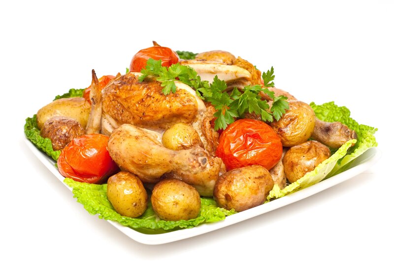 roasted chicken with potatoes
