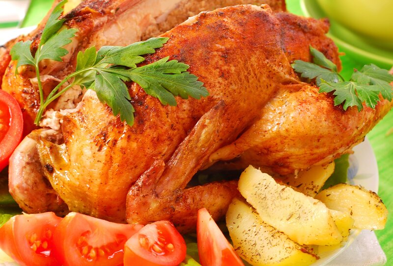 Roasted Chicken with Vegetables — Golden, Appetizing