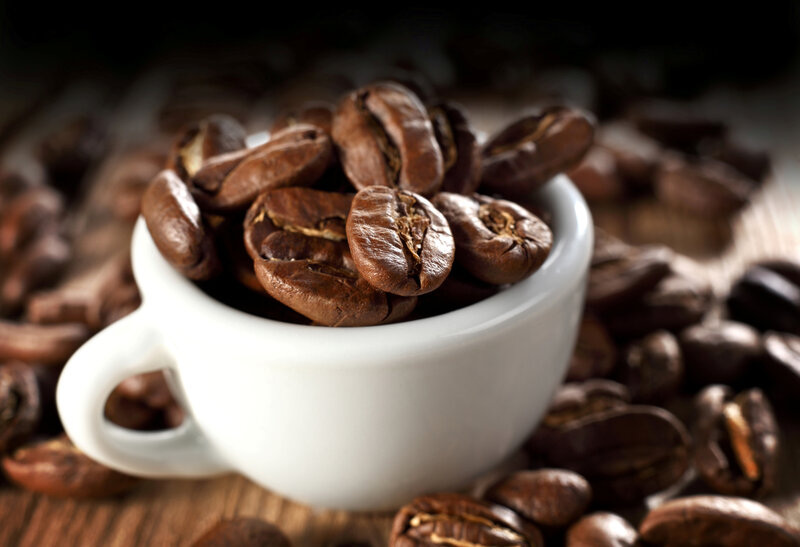 Roasted Coffee Beans — Brown, Calm, Photograph, Cup, Wooden Surface