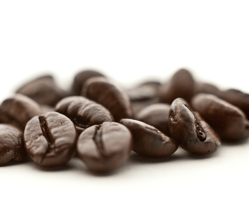 Roasted Coffee Beans — Brown, Neutral, Photograph, White Background