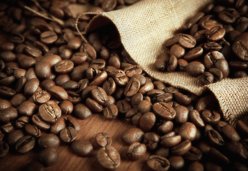 Roasted Coffee Beans — Brown, Warm, Photograph, Burlap Sack