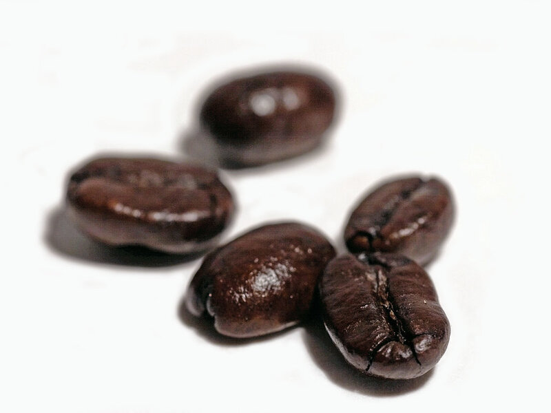 Roasted Coffee Beans — Brown, White Surface