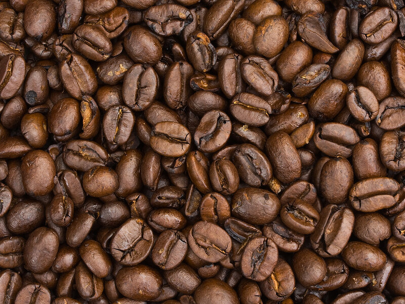 roasted coffee beans close-up