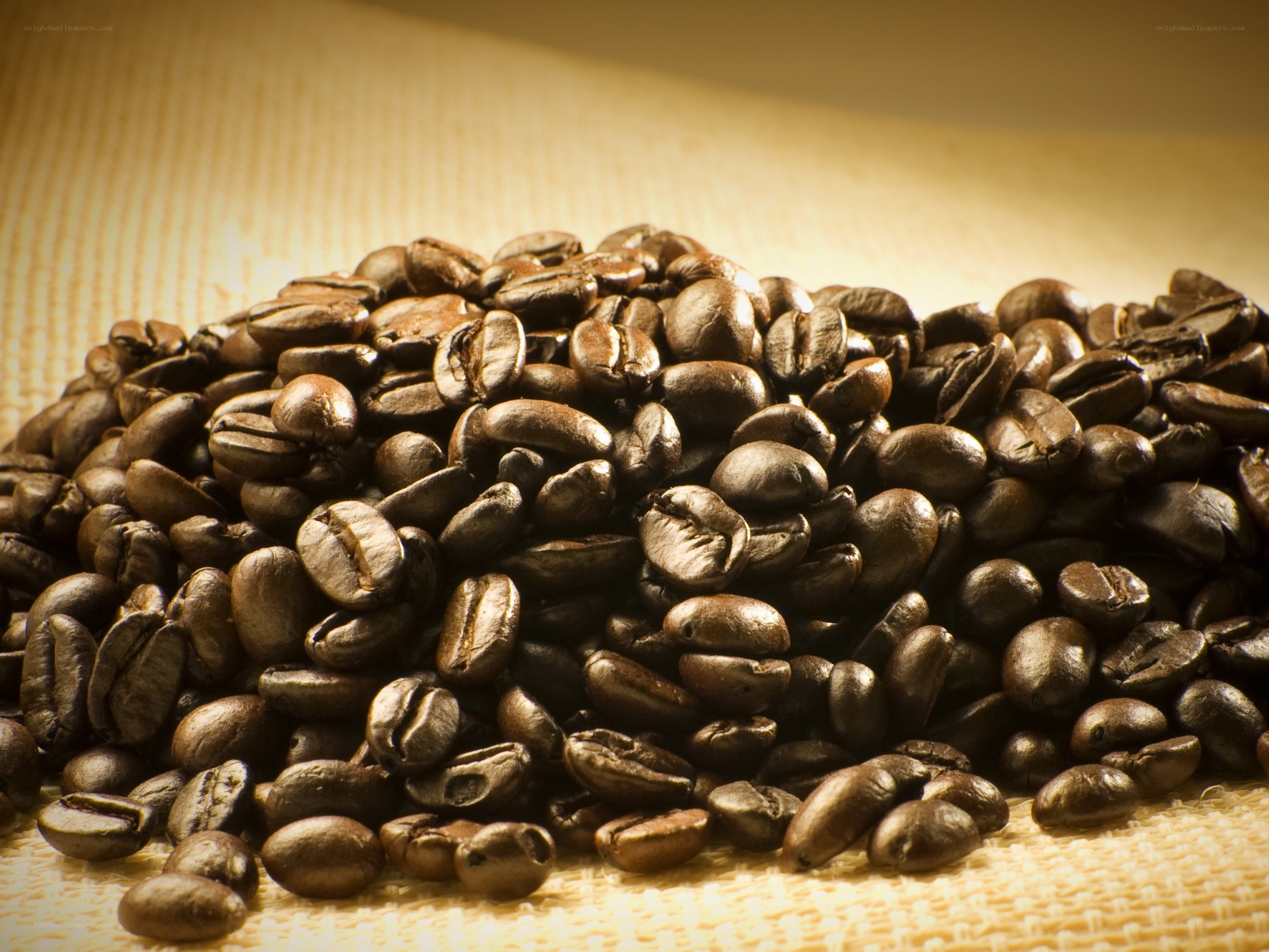 roasted coffee beans on burlap