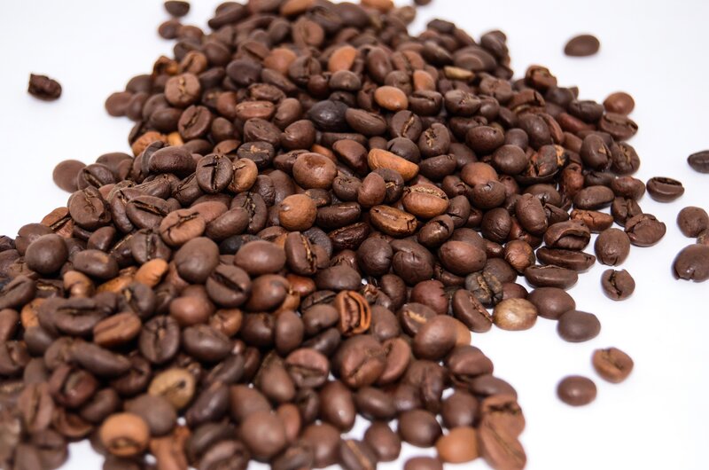 roasted coffee beans pile