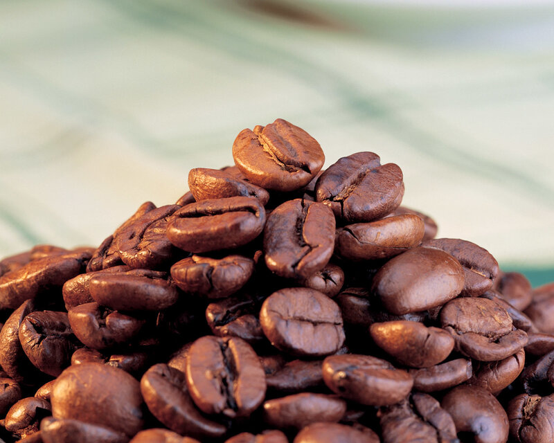 roasted coffee beans pile