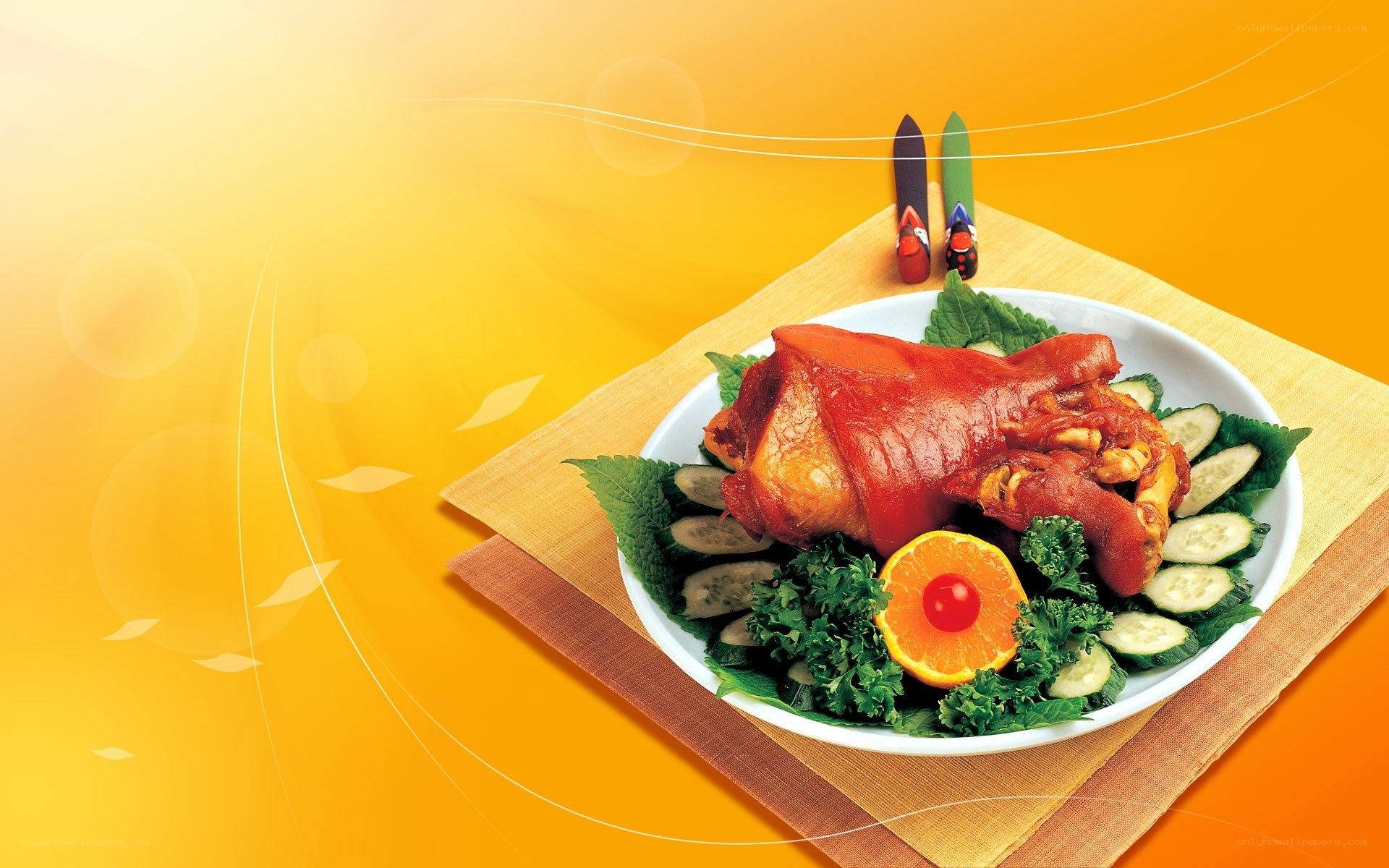 Roasted pork knuckle dish