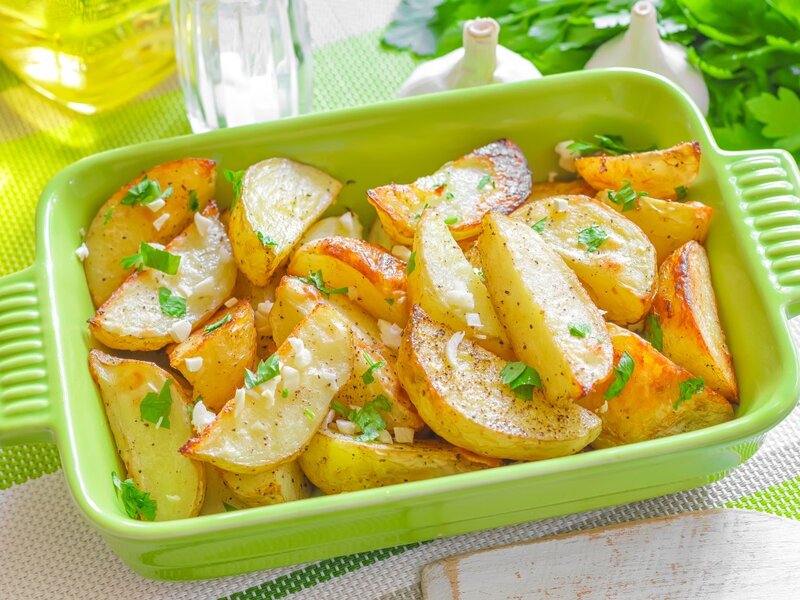 Roasted Potato Wedges — Green