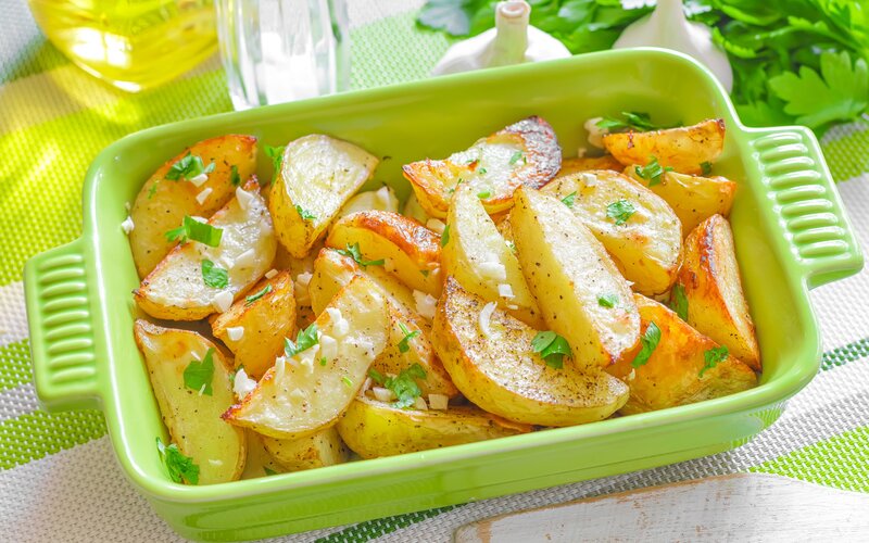 Roasted Potatoes in Dish