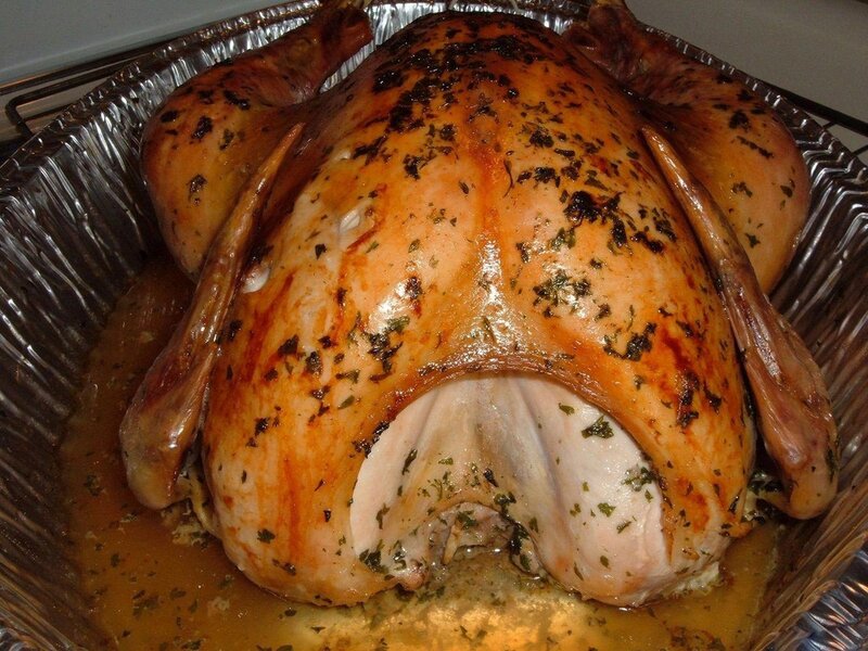 Roasted Turkey in Pan — Brown