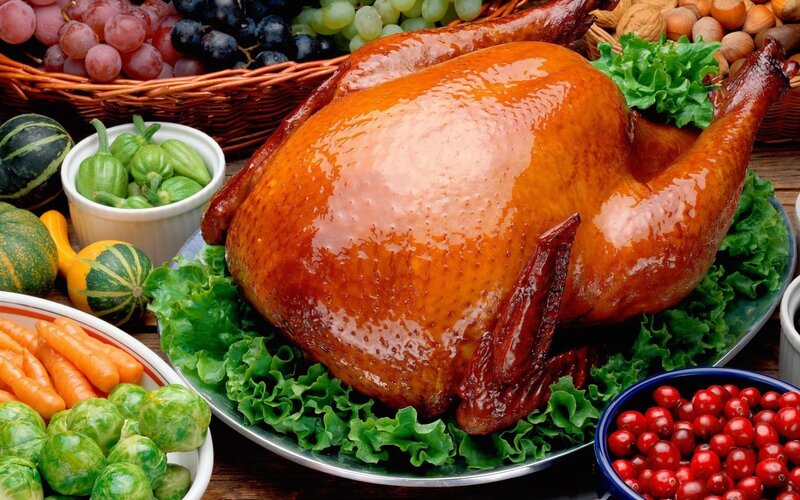 Roasted Turkey on Platter — Brown, Festive, Autumn, Photograph