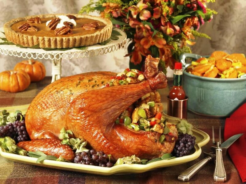 Roasted Turkey on Platter — Brown, Festive, Autumn