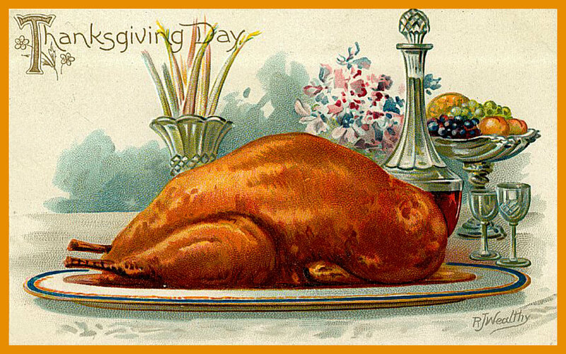 Roasted Turkey on Platter — Brown, Festive, Illustration