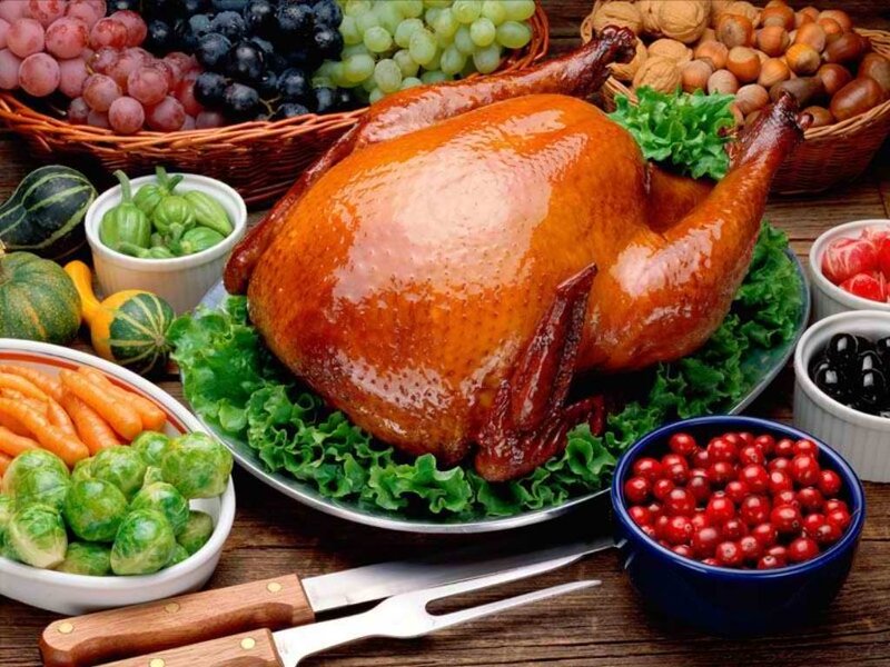 Roasted Turkey on Platter — Brown, Festive, Photograph