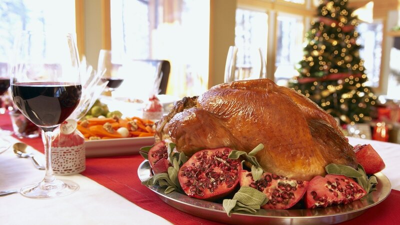 Roasted Turkey on Platter — Brown, Festive, Winter