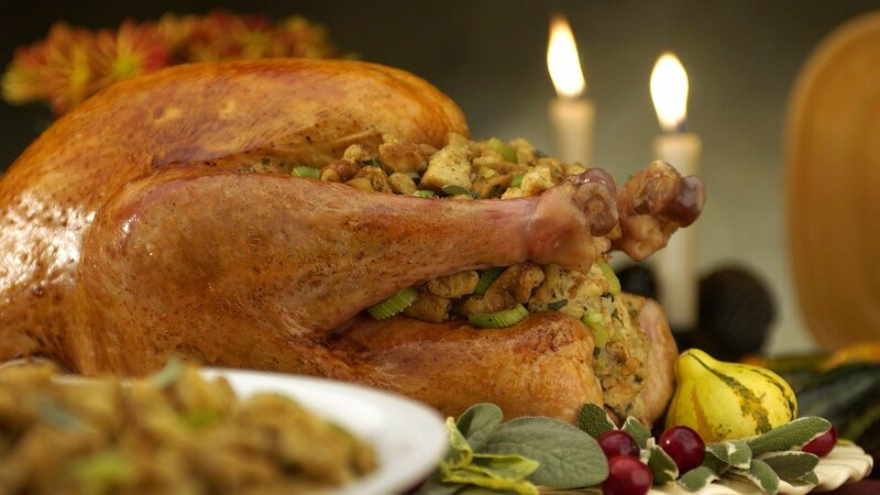 Roasted Turkey on Platter — Brown, Warm, Autumn