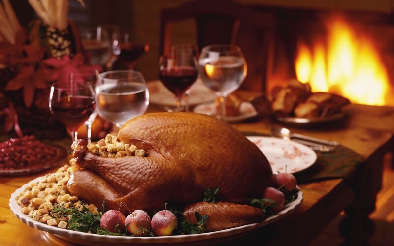 Roasted Turkey on Platter — Brown, Warm, Night, Photograph