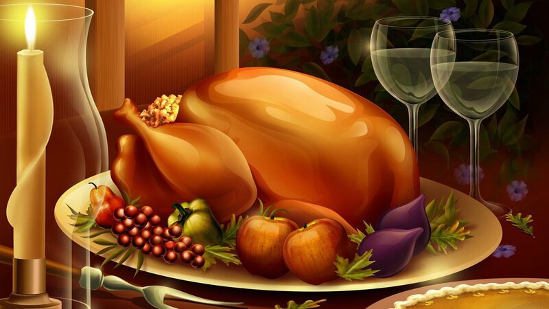 Roasted Turkey on Platter — Brown, Warm, Night