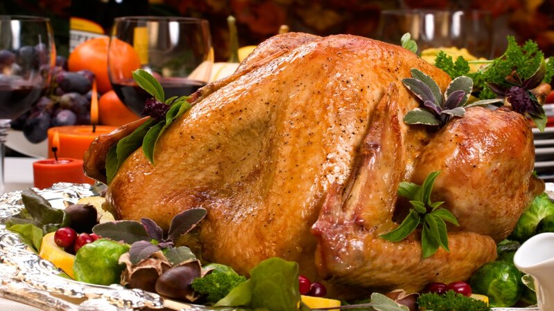 Roasted Turkey on Platter — Golden, Festive
