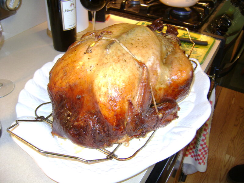 Roasted Turkey on Platter — White