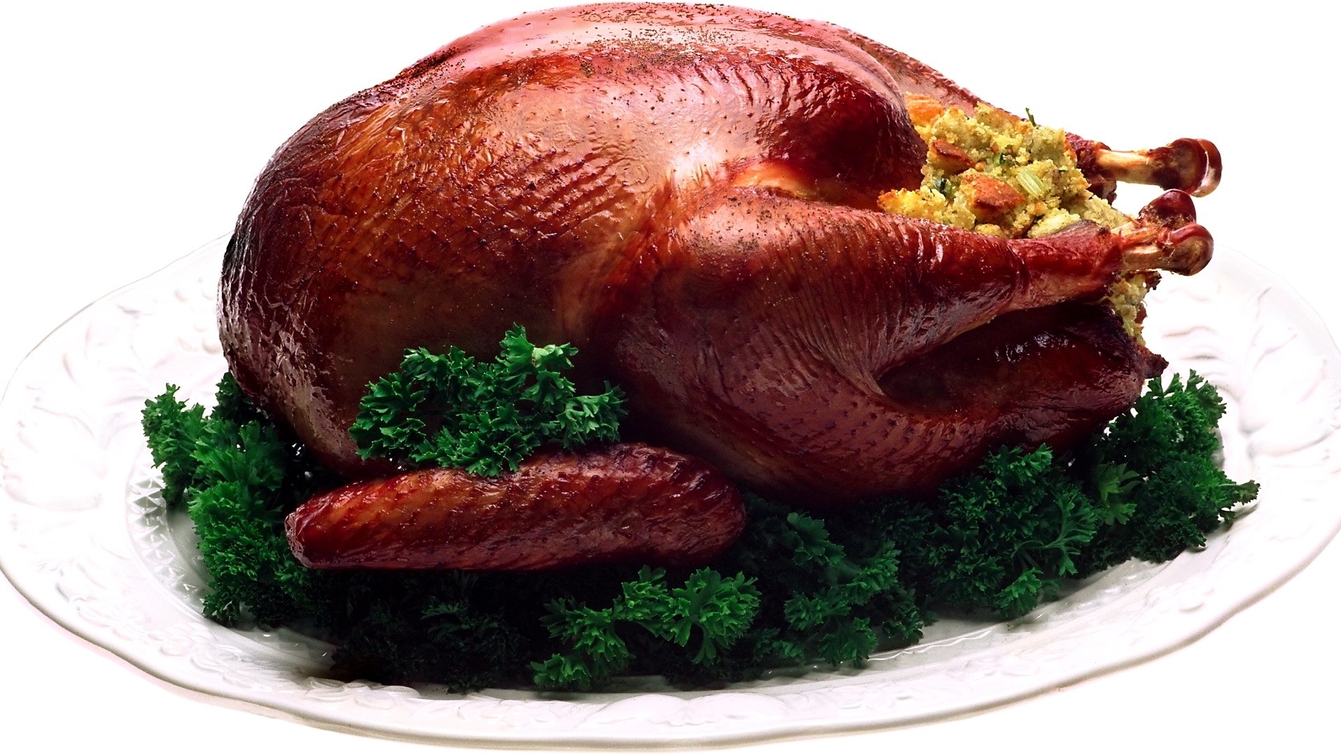 roasted turkey on platter