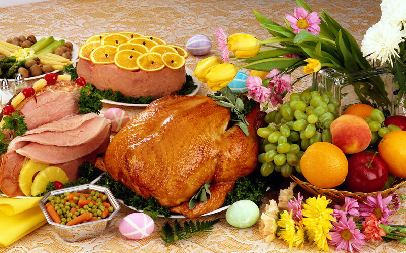 Roasted Turkey on Table — Yellow