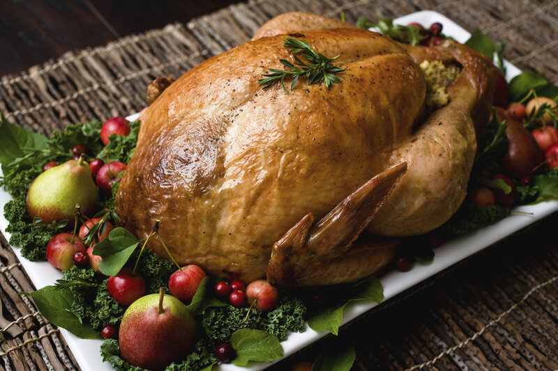 Roasted turkey with fruit