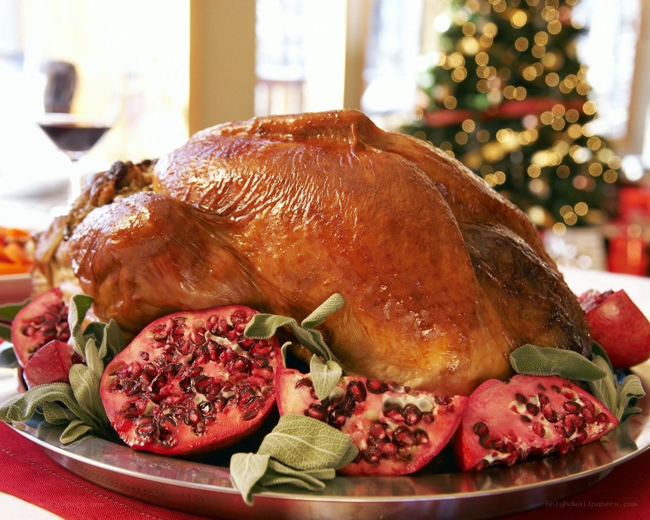 Roasted turkey with pomegranate