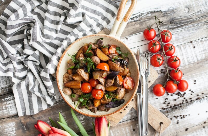 Roasted Vegetables in Pan