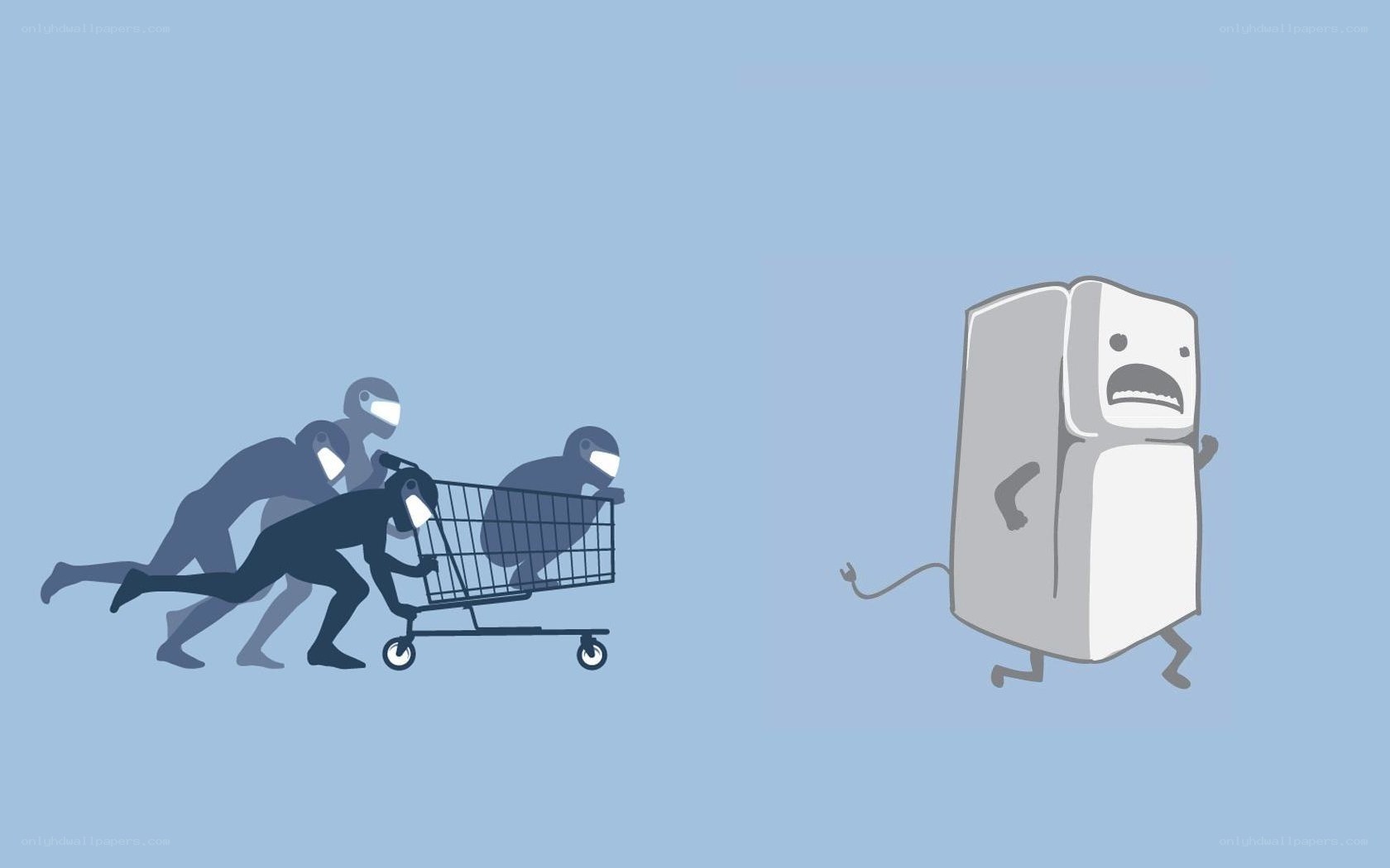 Robbers chase a refrigerator