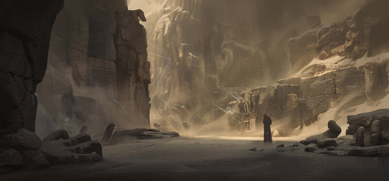 Robed Figure in Canyon