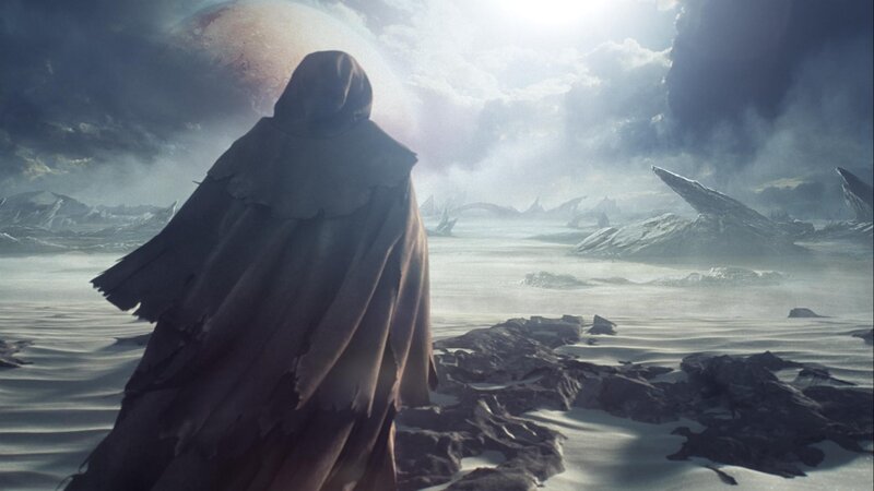 Robed Figure on Alien Planet