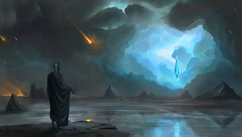 Robed Figure on Shore