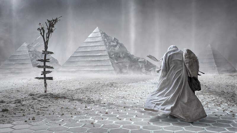 Robed Figure Walking
